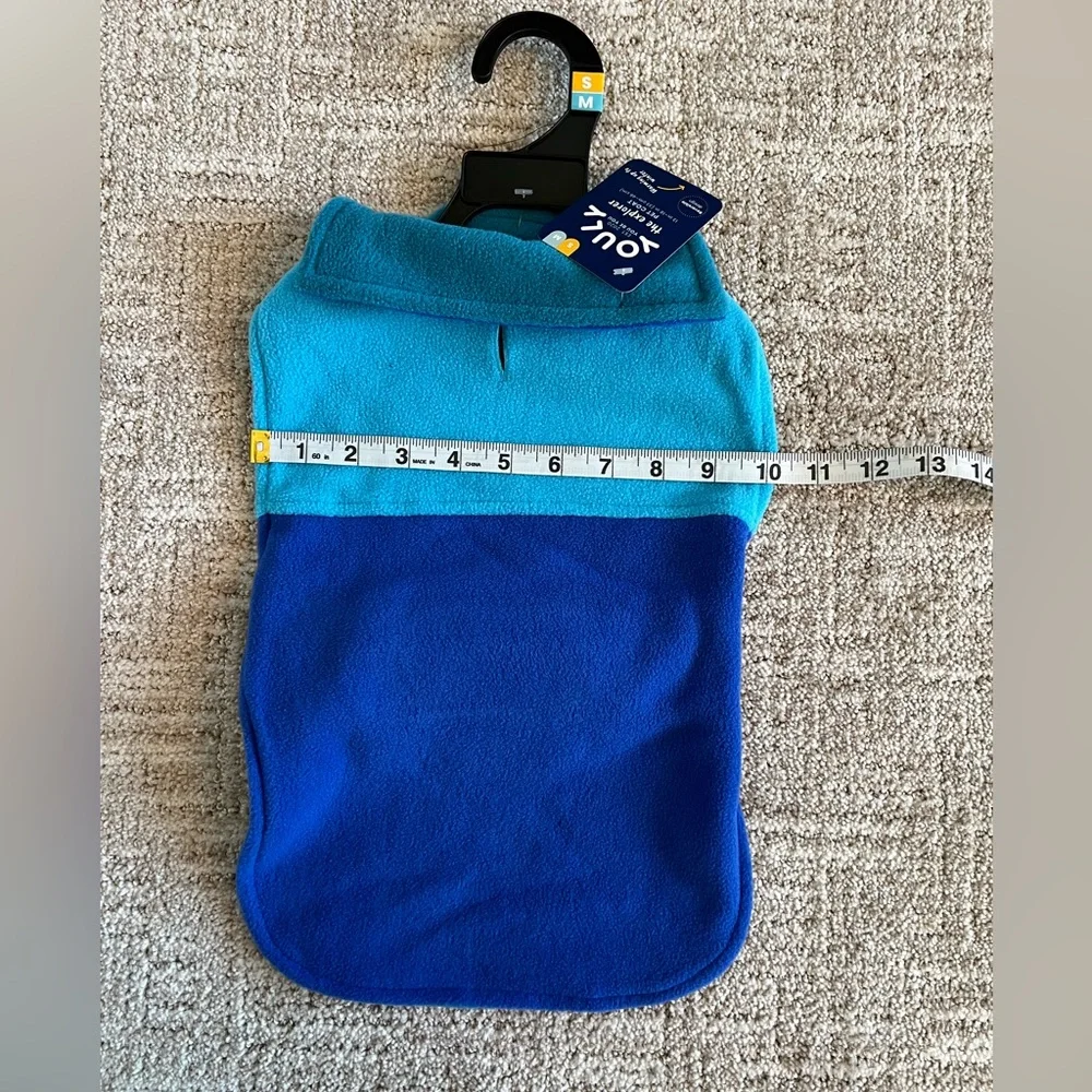 NWT - YOULY - Fleece Pet‎ Coat - S/M - Teal and Blue